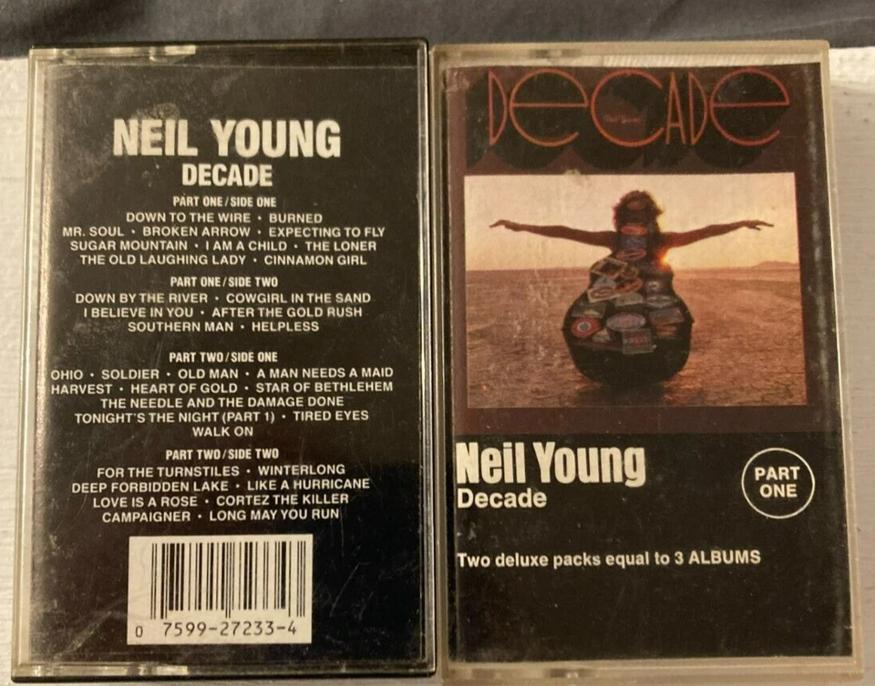 Neil Young Decade Two Cassette Tapes 1977 Warner Records REP 3R5 2257 Folk Rock - Image 1 of 1