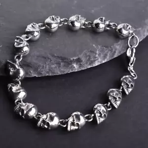 Pulsera Unisex Plata Metal Múltiples Forma de Calavera Punk Gótico Cierre Cierre - Imagen 1 de 4
