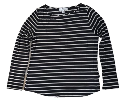 NUEVO CON ETIQUETAS Magaschoni XL Camisa Camiseta Jersey Salón SPANDEX Negro Blanco Rayas M L Foto 1 de 3