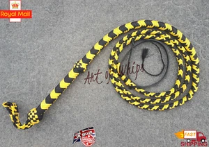 4 to 12 Feet 12 Plaits Paracord Nylon Heavy Duty BULLWHIP For Easy Cracking Whip - Picture 1 of 12