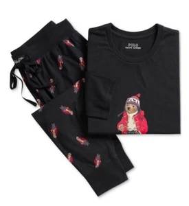 Polo Ralph Lauren Polo Toggle Bear HOLIDAY PAJAMA SET Black/Red Men’s Sz XL NEW - Picture 1 of 5