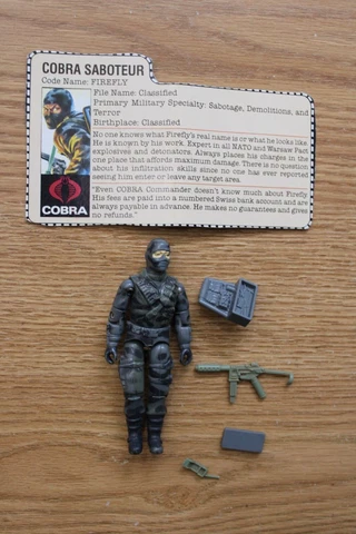 Vintage 1984 Gi Joe ARAH V1 Firefly 100% Complete With Filecard Cover