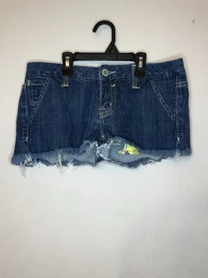 Pantalones Cortos Miss Me Corte Para Mujer 27 Denim Solapa Bolsillo Envejecido Deshilachado Floral Foto 1 de 4