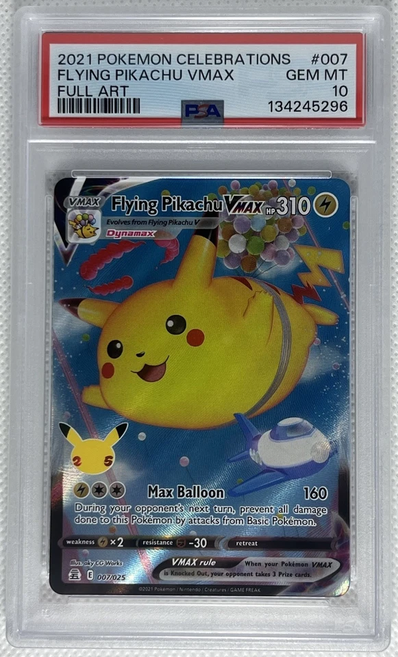 Pokémon Celebrations Flying Pikachu VMAX Full Art 007/025 PSA 10 Gem Mint - Image 1 of 2
