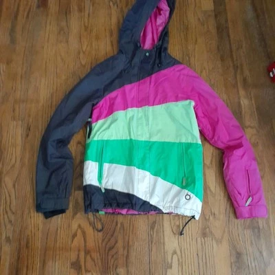 Chaqueta de esquí Roxy 8K Colorblock chaqueta para nieve con capucha, bolsillos talla mediana  Foto 1 de 4