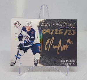 Cole Perfetti 2021-22 UD SP Authentic Sign Of The Times Rookies Inscribed /25 - Picture 1 of 2