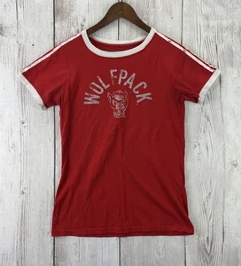 Vintage Adidas NC State T Shirt Large Red Wolf Pack Logo VGC FREE Shipping! - Picture 1 of 9