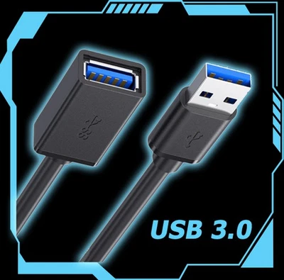 new 50cm USB EXTENSION Cable Lead Male To Female Extension Super Speed USB 3.0 - Image 1 of 4