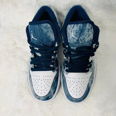 Men 8.0US Nike Air Jordan 1 Low Washed Denim - Image 1 of 4