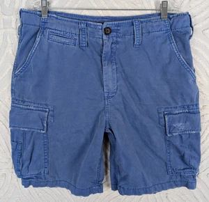 True Religion Mens Cargo Shorts 36" Waist Blue Distressed Samuel Cotton - Picture 1 of 17