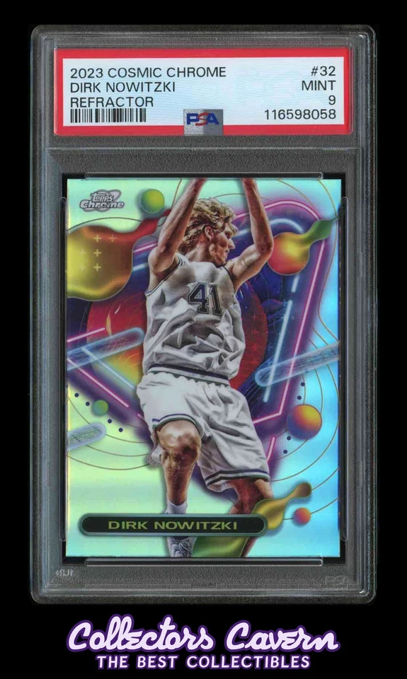 2023 Topps Cosmic Chrome Refractor #32 Dirk Nowitzki PSA 9 (MINT) - Image 1 of 2