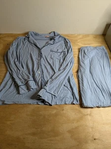 Conjunto de pijama para mujer Eberjey talla M azul camisa pantalones manga larga - Imagen 1 de 13