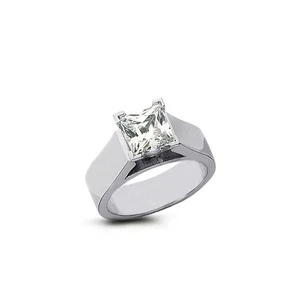 0.62ct G-SI1 Princess Natural Certified Diamond 14k  Solitaire Engagement Ring - Picture 1 of 13