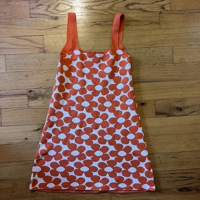Vintage Zara 1970s Style Orange Flower Hippie Boho Mini Dress Size Medium - Image 1 of 4