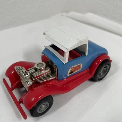 Carro inteligente Tonka pequeño modelo T Hot Rod azul/rojo metal y plástico años 70 vintage Foto 1 de 4