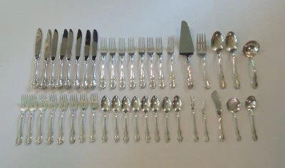 42 PC. TOWLE "FRENCH PROVINCIAL" STERLING DINNER SERVICE FOR (8) + 10 SERVERS - Image 1 of 4