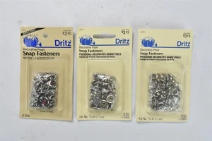 Vintage LOT of 3 DRITZ DECORATIVE PEARL SNAP FASTENERS (12 PER PACK) NIP #07391 - Picture 1 of 2