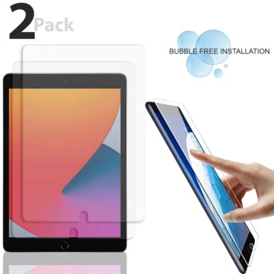 For Apple iPad 10.2 9th Generation 8th 7th Air Mini 6 5 3 4 Pro Screen Protector - Image 1 of 4