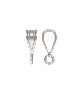 4pcs 925 Sterling Silver 3x9mm Small Bails Connector with Open Parallel Ring - Picture 1 of 1