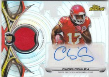 2015 Finest Football Rookie Refractor Patch Auto Chris Conley #CC Chiefs