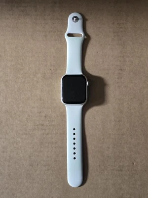 Apple Watch Series 8 45mm Silver Case with White Sport Band BT - Image 1 of 2
