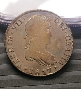 Guatemala 1817 8 Reales Silver Coin ➕️ VF 🇬🇹 Nice ONE ✅️ - Picture 1 of 4
