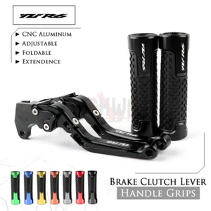 Empuñaduras de manija de motocicleta y palanca de embrague de freno plegable para YAMAHA YZF R6 05-16 - Imagen 1 de 11