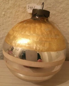 Baumschmuck,Weihnachten, Kugel, silber, bemalt,Glas,ca.1960,zum Aufhängen - Picture 1 of 3