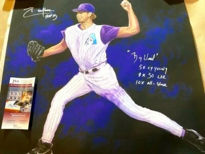 Large Print Randy Johnson Big Unit Signed JSA ITP Custom Art Print 20in X 20in  - Image 1 of 4