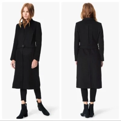 $495 Abrigo de Lana Joe's Jeans Collection Liv Desmontable Longline Negro Talla Pequeña Foto 1 de 4