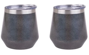 2x Oasis Lustre Stainless Steel Double Wall Insulated Tumbler 350ml - Graphite - Picture 1 of 3