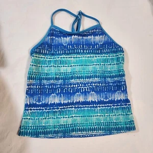 LL Bean Tankini swim Top Size Kids 16 turquoise blue soft EUC - Picture 1 of 7