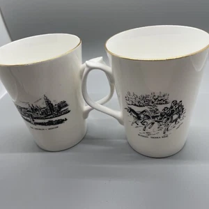 Russian Heritage Fine Bone China Mugs (2) Russian Troika Ride And The Kremlin - Picture 1 of 8
