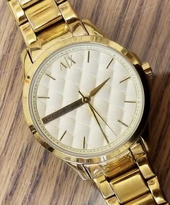 Armani Exchange Gold Quilted Gold Ion-plated Ladies Watch Model AX5201, 36mm - Picture 1 of 11