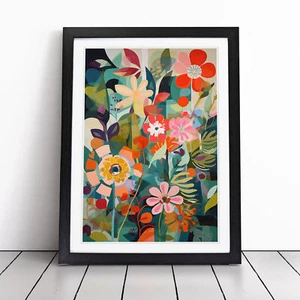 Flowers Orphism Style Vol.5 Framed Canvas Wall Art Print Poster Picture - Picture 1 of 8