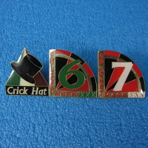 Cricket Mark Lapel Pin Badge Hat Dartboard Darts 6 7 Lot of 3 Pins EUC - Picture 1 of 1