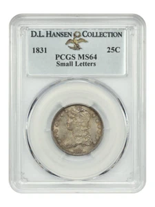 1831 25C PCGS MS64 (Small Letters) ex: D.L. Hansen - Picture 1 of 4