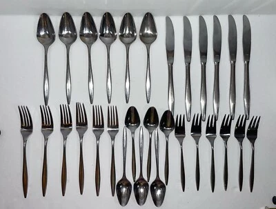 Набор столовых приборов Towle Supreme Cutlery Japan 30 предметов серебро MCM 6-местная установка - Изображение 1 из 4