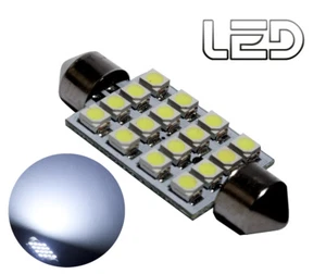 1 Leuchtmittel Navette Innenraum Deckenleuchte C10W 41 Mm 16 LED SMD Weiß - Bild 1 von 2