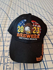 82nd Annual Bike Week Daytona Beach Bike Week 2023 Adjustable Cap Eagle Flag - Picture 1 of 3