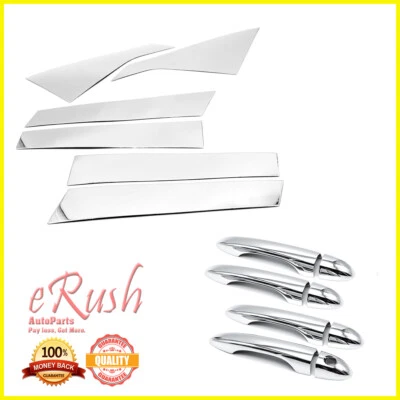 Pilar de puerta de acero inoxidable pulido para Chrysler 200 2015 2016 2017 + cubierta de manija de 4 puertas Foto 1 de 2