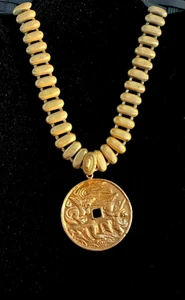 Vintage JOSEFF OF HOLLYWOOD unsignierte orientalische Münze Medaillon Buch Kette Halskette - Bild 1 von 12