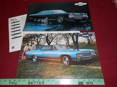 Chevrolet Caprice Impala Belair 1971 2 original CARTELES / FOLLETO 71 CHEVY 11x18  Foto 1 de 2