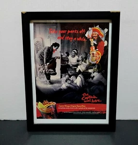 Vintage Captain Morgan Werbung/schwarzer Holzrahmen 14"x10" gewürzter Rum - Bild 1 von 4