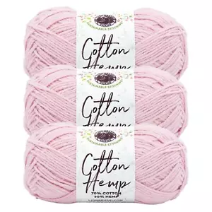 (3 Pack) Lion Brand Yarn 774-101AD Cotton Hemp Yarn, Peony - Picture 1 of 7