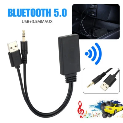 Adaptador receptor sem fio Bluetooth 5.0 conector USB 3.5mm áudio para alto-falante AUX de carro - Imagem 1 de 4