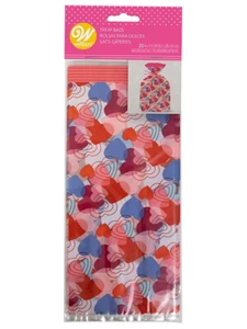 Valentine's Day Multi Colored Hearts 20 Ct Standard Treat Bags Wilton - Picture 1 of 1