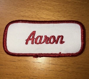 Aaron Patch -  uniform  name patch - vintage - 3 1/2 inches x 1 1/2 inches  - Picture 1 of 2