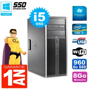 PC HP 8100 TOUR Core I5-650 RAM 8Go SSD 960Go Grabador DVD Wifi W7 - Imagen 1 de 1