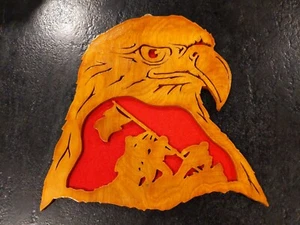 Vintage Handmade Eagle and Iwo Jima commemorative silhouette patriotic craftwork - Picture 1 of 4
